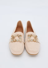 Carica l'immagine nel visualizzatore di Gallery, Mocassino ballerina scamosciato con fibbia quadrata di gioielli