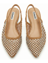 Carica l'immagine nel visualizzatore di Gallery, Ballerine a Punta da Donna con Rete e Strass 4 Colori