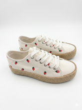 Carica l'immagine nel visualizzatore di Gallery, Sneakers Platform in Tela con Ricami e Suola in Corda di Raffia - Stile Espadrilles Estive