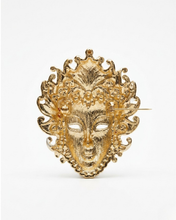 Carica l'immagine nel visualizzatore di Gallery, Spilla a Forma di Maschera Veneziana in Acciaio