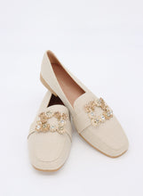 Carica l'immagine nel visualizzatore di Gallery, Mocassino ballerina scamosciato con fibbia quadrata di gioielli