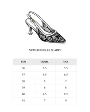 Carica l'immagine nel visualizzatore di Gallery, Décolleté Slingback Eleganti con Tomaia in Pizzo Floreale e Sottopiede in Vera Pelle