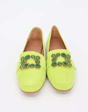 Carica l'immagine nel visualizzatore di Gallery, Mocassino ballerina scamosciato con fibbia quadrata di gioielli