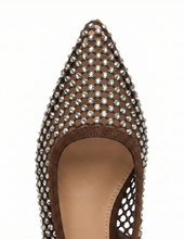 Carica l'immagine nel visualizzatore di Gallery, Ballerine a Punta da Donna con Rete e Strass 4 Colori