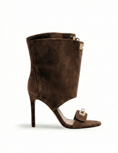 Carica l'immagine nel visualizzatore di Gallery, Sandali con Taco Alto in Ecopelle con Dettagli Dorati 3 Colori