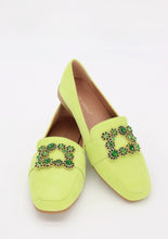 Carica l'immagine nel visualizzatore di Gallery, Mocassino ballerina scamosciato con fibbia quadrata di gioielli