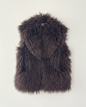 Carica l'immagine nel visualizzatore di Gallery, Gilet in Eco-Pelliccia con Tasche — 100% Poliestere — Colore Marrone