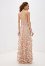 Carica l'immagine nel visualizzatore di Gallery, Vestito elegante con profonda scollatura V e dettagli di fiore sull'orlo