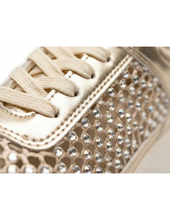 Carica l'immagine nel visualizzatore di Gallery, Sneakers Donna in Eco-pelle con Inserti in Rete Traforata e Strass