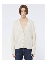 Carica l'immagine nel visualizzatore di Gallery, CARDIGAN AVORIO MADE IN ITALY IN MISTO LANA E CASHMERE
