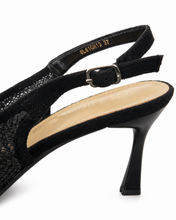 Carica l'immagine nel visualizzatore di Gallery, Décolleté Slingback Eleganti con Tomaia in Pizzo Floreale e Sottopiede in Vera Pelle