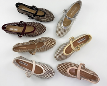 Carica l'immagine nel visualizzatore di Gallery, Ballerine Donna in Eco - Pelle con Cristallo 7 Colori