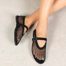 Carica l'immagine nel visualizzatore di Gallery, Ballerine Mary Jane in Pelle Ecologica con Micro-Strass