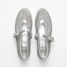 Carica l'immagine nel visualizzatore di Gallery, Ballerine Mary Jane in Pelle Ecologica con Micro-Strass