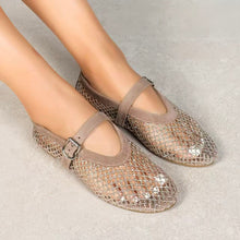 Carica l'immagine nel visualizzatore di Gallery, Ballerine Mary Jane in Pelle Ecologica con Micro-Strass