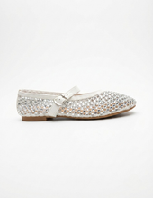 Carica l'immagine nel visualizzatore di Gallery, Ballerine Mary Jane in Eco-pelle con Rete Traforata e Strass