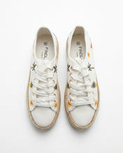 Carica l'immagine nel visualizzatore di Gallery, Sneakers Platform in Tela con Ricami e Suola in Corda di Raffia - Stile Espadrilles Estive