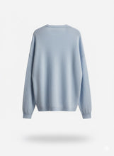 Carica l'immagine nel visualizzatore di Gallery, CARDIGAN CELESTE MADE IN ITALY IN MISTO LANA E CASHMERE