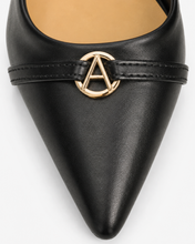 Carica l'immagine nel visualizzatore di Gallery, Décolleté Slingback in Vera Pelle con Dettaglio Gioiello Dorato