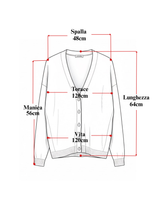 Carica l'immagine nel visualizzatore di Gallery, CARDIGAN GRIGIO SCURO MADE IN ITALY IN MISTO LANA E CASHMERE