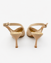Carica l'immagine nel visualizzatore di Gallery, Décolleté Slingback Eleganti con Tomaia in Pizzo Floreale e Sottopiede in Vera Pelle