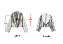 Carica l'immagine nel visualizzatore di Gallery, Giacca Corto Beige in Eco-Pelliccia Reversibile