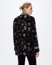Carica l'immagine nel visualizzatore di Gallery, Giacca Kimono in Effetto Velluto con Ricami Fatti a Mano