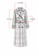 Carica l'immagine nel visualizzatore di Gallery, Trench in Pelle Ecologica con Stampa Coccodrillo-Cognac