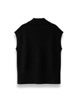 Carica l'immagine nel visualizzatore di Gallery, Gilet Minimalista in Maglia Nero con Zip