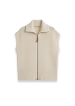 Carica l'immagine nel visualizzatore di Gallery, Gilet Minimalista in Maglia Beige con Zip