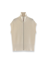 Carica l'immagine nel visualizzatore di Gallery, Gilet Minimalista in Maglia Beige con Zip