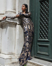 Carica l'immagine nel visualizzatore di Gallery, Abito lungo elegante con ricamo di paillettes e manica lunga