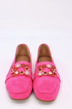 Carica l'immagine nel visualizzatore di Gallery, Mocassino ballerina scamosciato con fibbia quadrata di gioielli