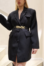 Carica l'immagine nel visualizzatore di Gallery, Vestito giacca sartoriale oversize con spalline imbottite e cintura