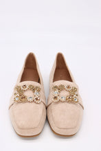 Carica l'immagine nel visualizzatore di Gallery, Mocassino ballerina scamosciato con fibbia quadrata di gioielli