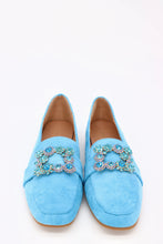 Carica l'immagine nel visualizzatore di Gallery, Mocassino ballerina scamosciato con fibbia quadrata di gioielli