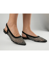 Carica l'immagine nel visualizzatore di Gallery, Ballerine a Punta da Donna con Rete e Strass 4 Colori
