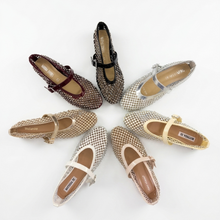 Carica l'immagine nel visualizzatore di Gallery, Ballerine Donna in Eco - Pelle con Cristallo 7 Colori
