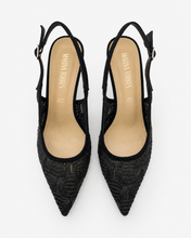 Carica l'immagine nel visualizzatore di Gallery, Décolleté Slingback Eleganti con Tomaia in Pizzo Floreale e Sottopiede in Vera Pelle
