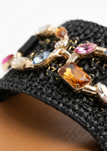 Carica l'immagine nel visualizzatore di Gallery, Ciabattine in Raffia Naturale e Pelle Ecologica con Dettaglio Bijoux
