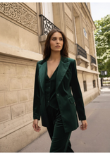 Carica l&#39;immagine nel visualizzatore di Gallery, BLAZER DA COMPLETO VELLUTO COLLO REVERS
