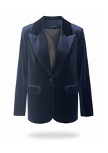 Carica l&#39;immagine nel visualizzatore di Gallery, BLAZER DA COMPLETO VELLUTO COLLO REVERS
