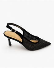 Carica l'immagine nel visualizzatore di Gallery, Décolleté Slingback Eleganti con Tomaia in Pizzo Floreale e Sottopiede in Vera Pelle
