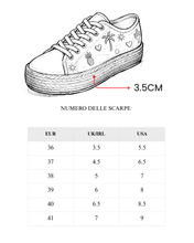 Carica l'immagine nel visualizzatore di Gallery, Sneakers Platform in Tela con Ricami e Suola in Corda di Raffia - Stile Espadrilles Estive
