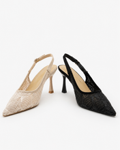 Carica l'immagine nel visualizzatore di Gallery, Décolleté Slingback Eleganti con Tomaia in Pizzo Floreale e Sottopiede in Vera Pelle
