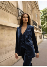 Carica l&#39;immagine nel visualizzatore di Gallery, BLAZER DA COMPLETO VELLUTO COLLO REVERS
