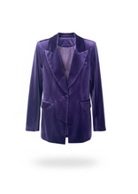 Carica l&#39;immagine nel visualizzatore di Gallery, BLAZER DA COMPLETO VELLUTO COLLO REVERS
