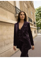 Carica l&#39;immagine nel visualizzatore di Gallery, BLAZER DA COMPLETO VELLUTO COLLO REVERS
