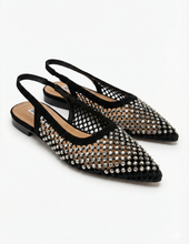 Carica l'immagine nel visualizzatore di Gallery, Ballerine a Punta da Donna con Rete e Strass 4 Colori
