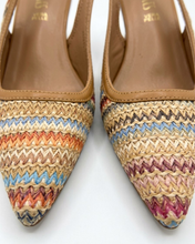 Carica l'immagine nel visualizzatore di Gallery, Sandali Slingback Eleganti in Vera Pelle con Lavorazione Intrecciata Multicolore
